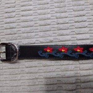 Black Women's Embroidered Belt